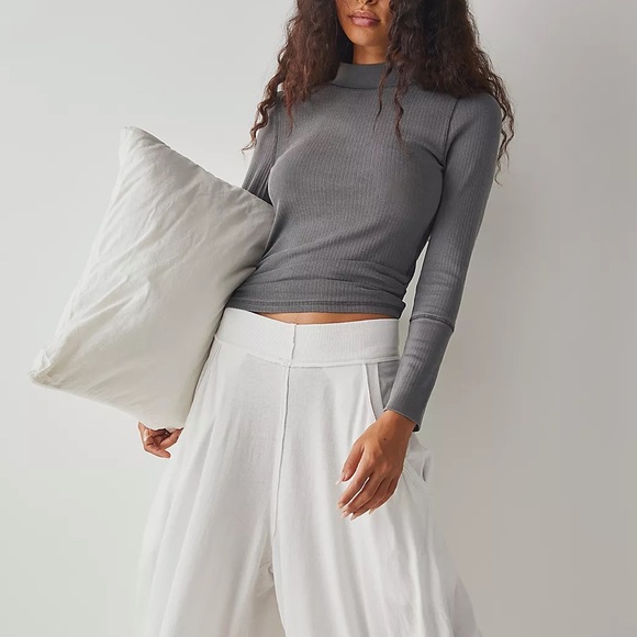 Free People Sweaters - Free people The Rickie Top Charcoal Grey XS